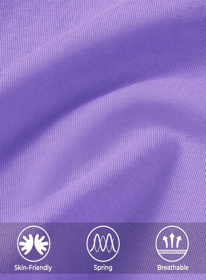 BOOPH 2 Pack Little Girls Athletic Uniform Skorts French Tennis Golf Skirts with Shorts for Toddler Light Purple/Peach 8-9 Years - Image 2